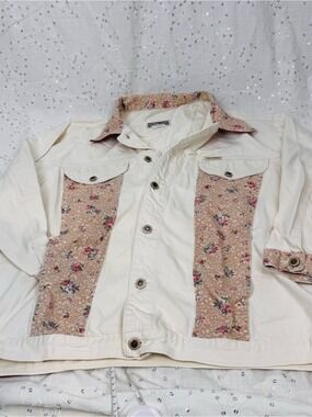 Vintage 90s Hollywood The Jean People Floral Denim Jacket Made in Canada